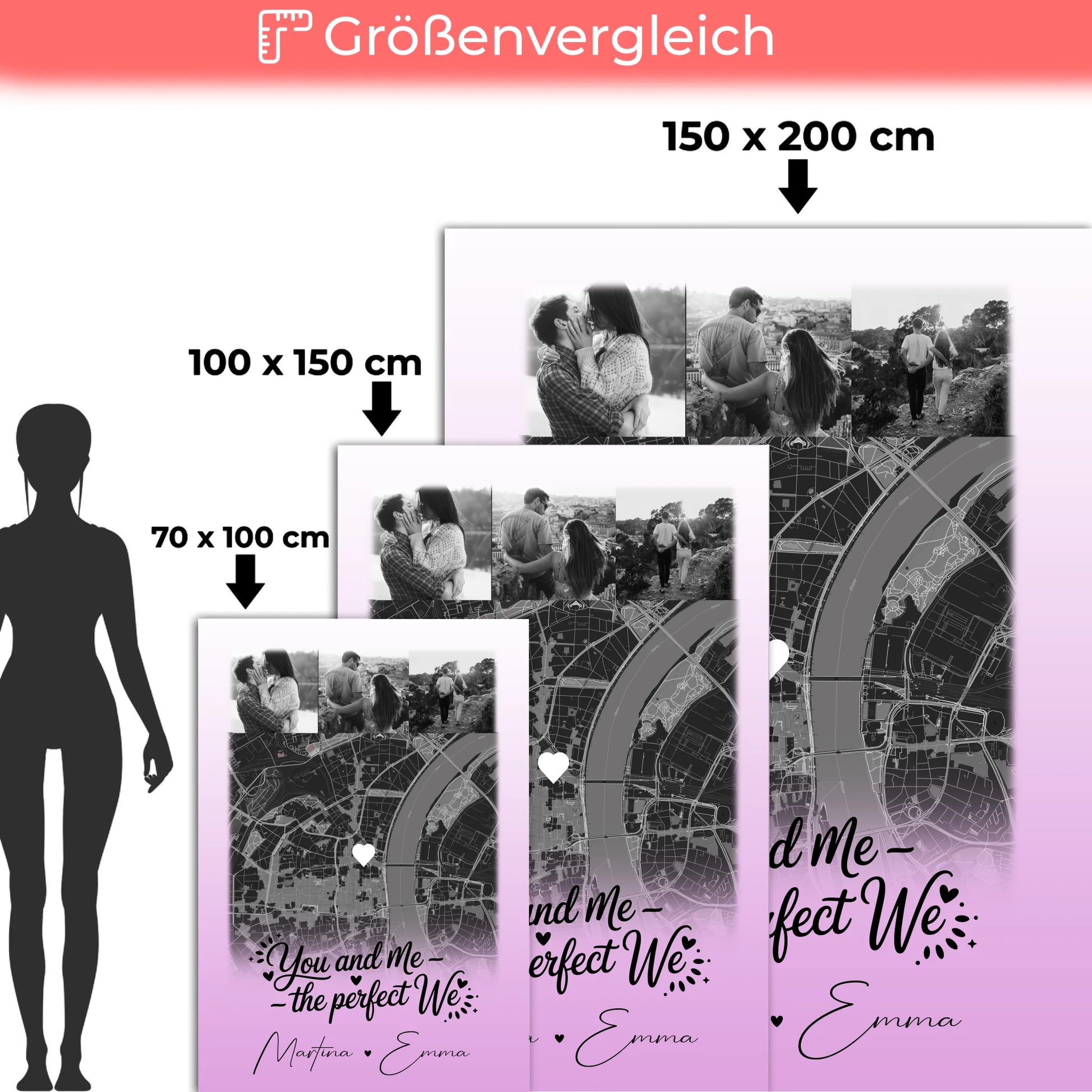 Personalisierte Decke Mit Namen 4 Fotos und Karte You and me The perfect we für besondere Momente 5