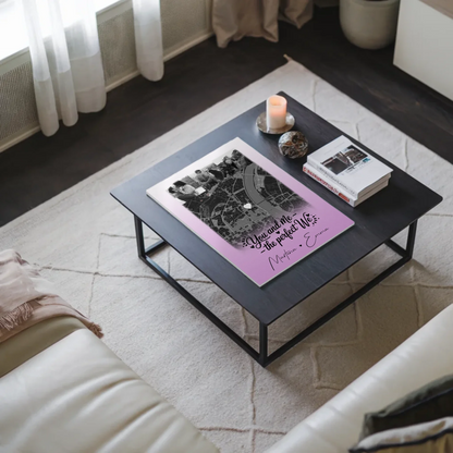 Magnetposter Fotoboard mit 4 Fotos und Karte You and me The perfect we personalisiertes Geschenk 9