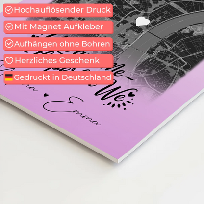 Magnetposter Fotoboard mit 4 Fotos und Karte You and me The perfect we personalisiertes Geschenk 10