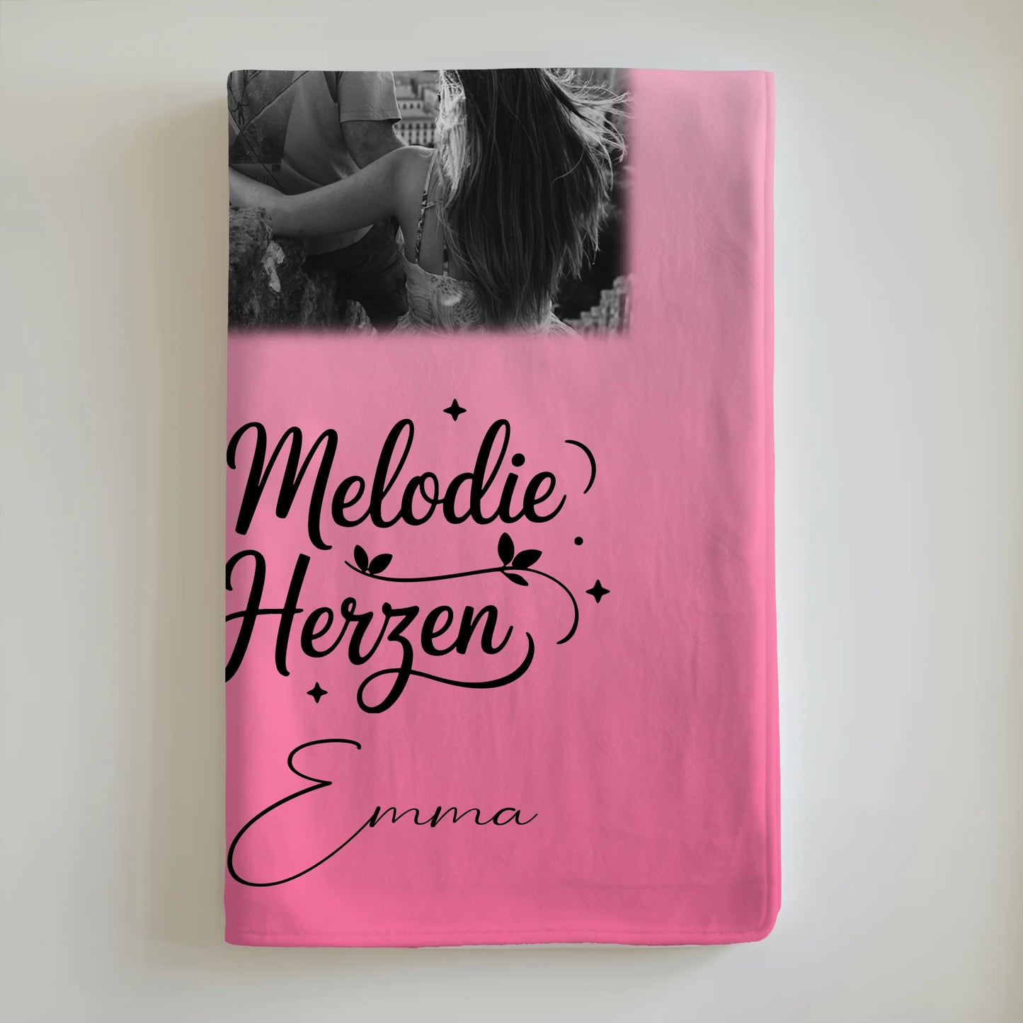 Kuscheldecke Mit Namen 4 Fotos und 1 Herz Foto Melodie in meinem Herzen personalisiertes Geschenk 6
