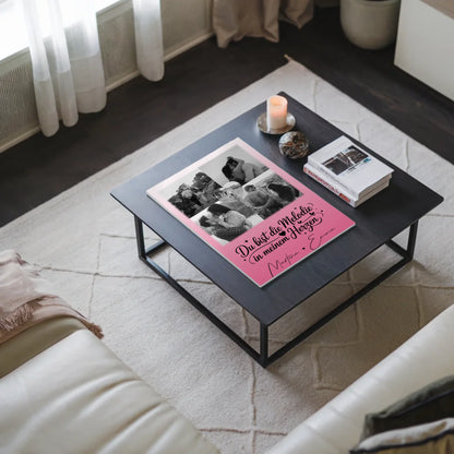 Personalisierbares Fotoboard Magnet Poster mit 4 Fotos und 1 Herz Foto Melodie in meinem Herzen 3