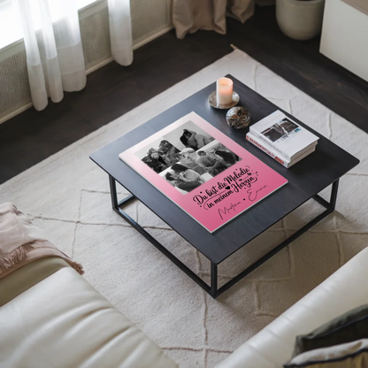 Personalisierbares Fotoboard Magnet Poster mit 4 Fotos und 1 Herz Foto Melodie in meinem Herzen 9