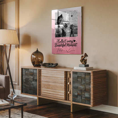 Personalisierte Geschenke mit Foto Acrylglas 3 Fotos und Herz Foto Karte für besondere Momente