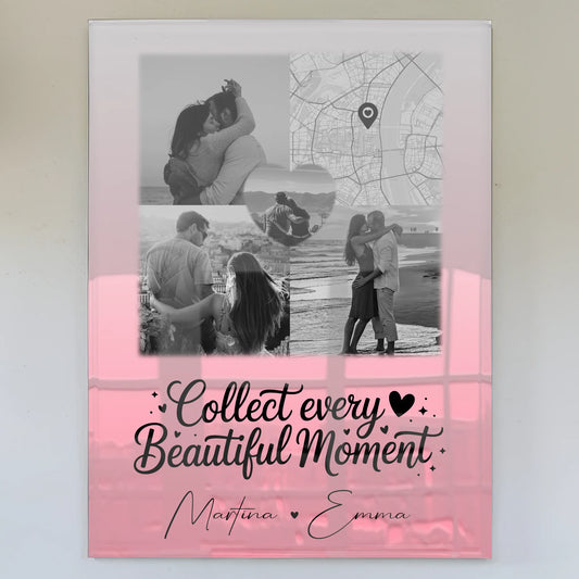 Personalisierte Geschenke mit Foto Acrylglas 3 Fotos und Herz Foto Karte für besondere Momente