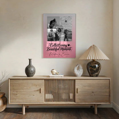 Personalisierte Geschenke mit Foto Acrylglas 3 Fotos und Herz Foto Karte für besondere Momente
