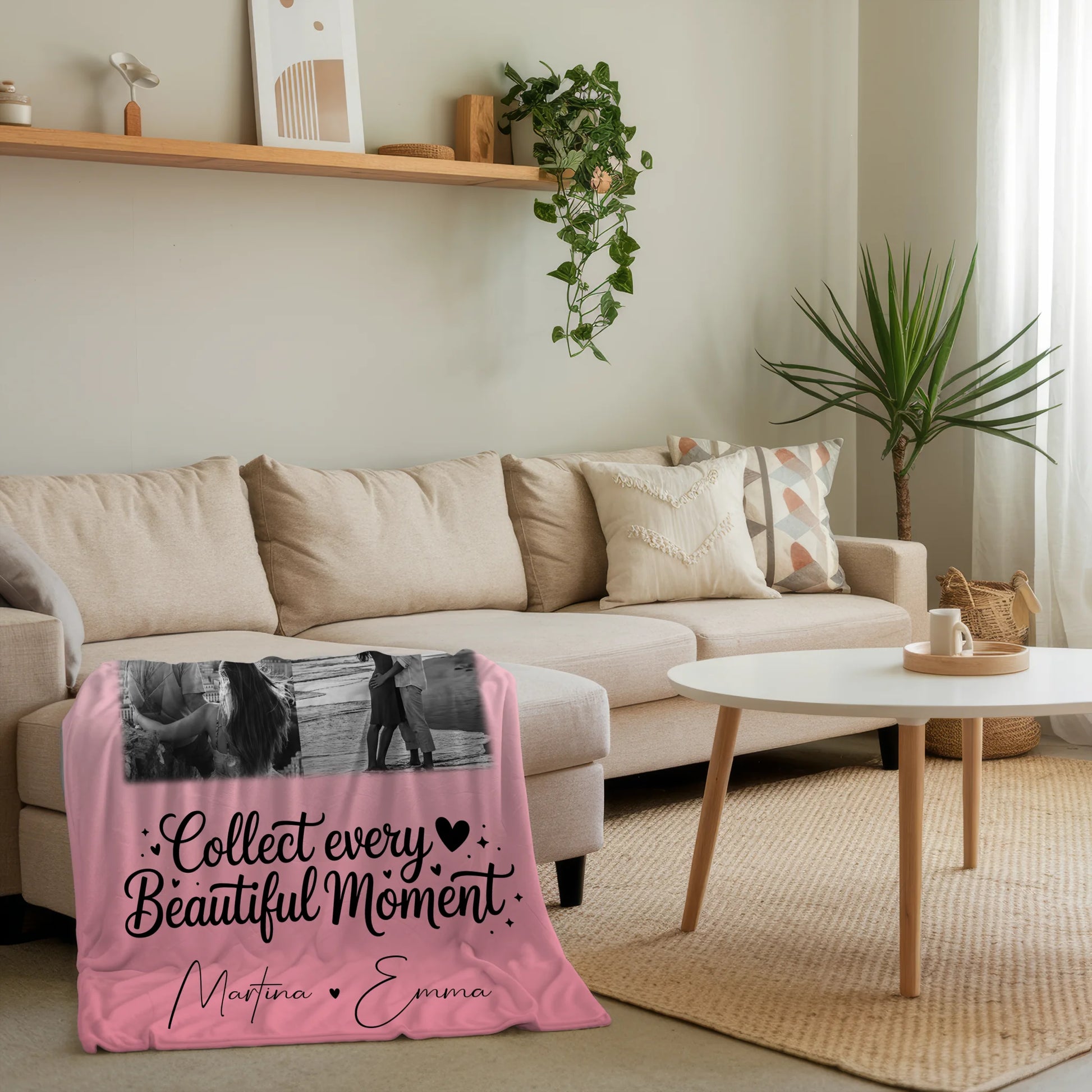 Personalisierte Kuscheldecke Mit Namen 3 Fotos 1 Herz Foto Karte Geschenkidee für Liebe 4