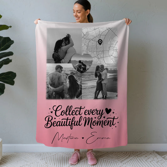 Personalisierte Kuscheldecke Mit Namen 3 Fotos 1 Herz Foto Karte Geschenkidee für Liebe 1