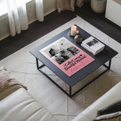 Personalisierte Fotoboard Magnet Wandbild mit 3 Fotos Herz Foto und Karte für individuelle Geschenke