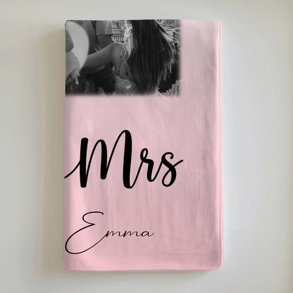 Personalisierte Decke Mit Namen 8 Fotos und 1 Herz Foto Mr Mrs Geschenkidee 6