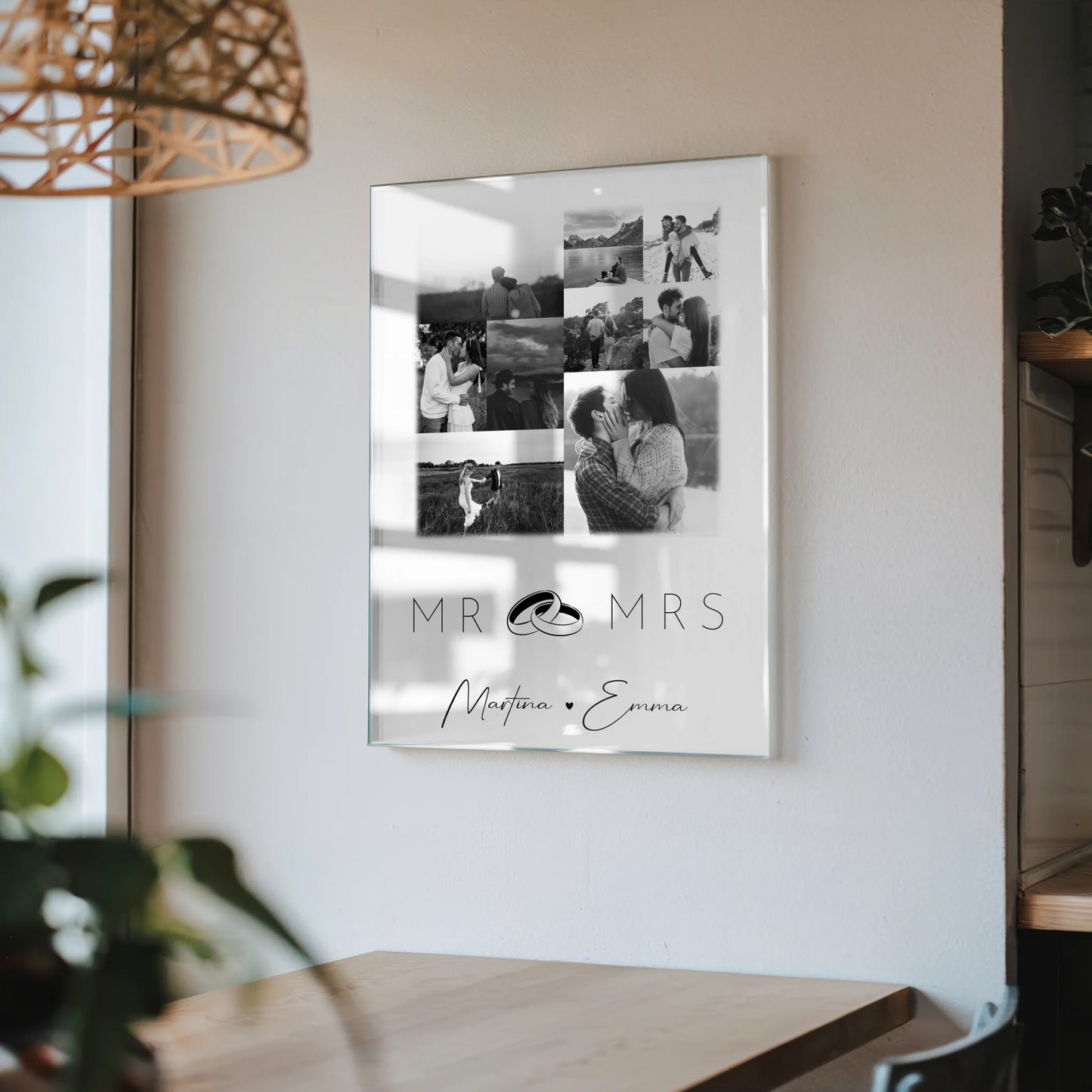 Personalisierte Foto Acrylglas 9 Fotos Mr Mrs Geschenk für Paare