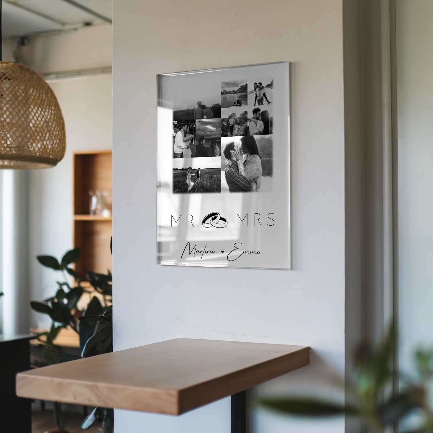 Personalisierte Foto Acrylglas 9 Fotos Mr Mrs Geschenk für Paare