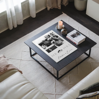 Personalisierbares Magnetposter Fotoboard mit 9 Fotos Mr Mrs Geschenk
