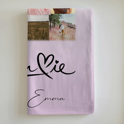 Personalisierte Decke Mit Namen 10 Fotos und Karte in der Mitte Kocham Cie 6