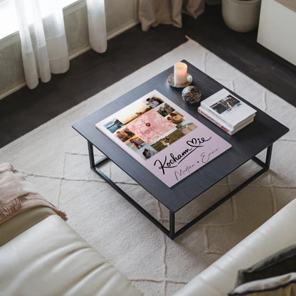 Magnetposter Fotoboard mit 10 Fotos und Karte in der Mitte Kocham Cie 3