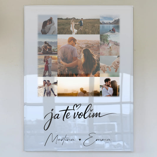 Personalisierte Acrylglas Mit Foto mit 11 Fotos Ja Te Volim Geschenk für Freunde und Familie