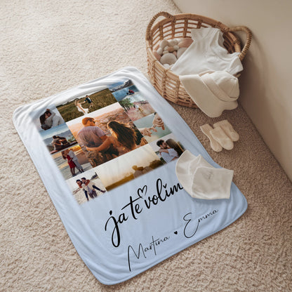 Personalisierte Decke Mit Namen mit 11 Fotos und Ja Te Volim Geschenkidee 2
