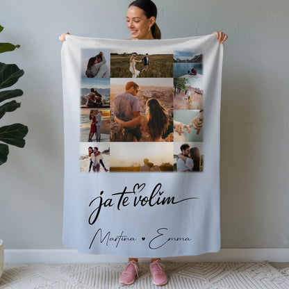 Personalisierte Decke Mit Namen mit 11 Fotos und Ja Te Volim Geschenkidee 1