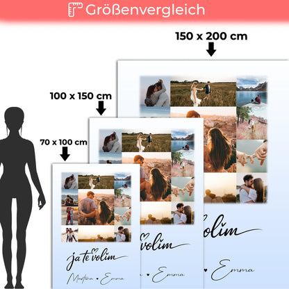 Personalisierte Decke Mit Namen mit 11 Fotos und Ja Te Volim Geschenkidee 5