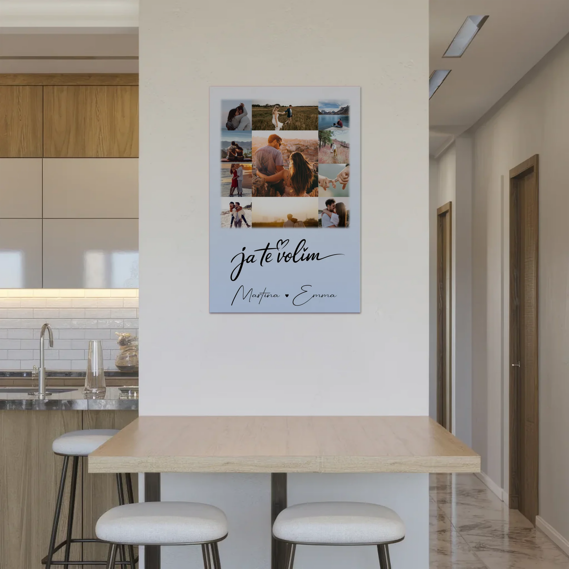 Personalisiertes Fotoboard Poster Magnetisch mit 11 Fotos Ja Te Volim für einzigartige Geschenke 2