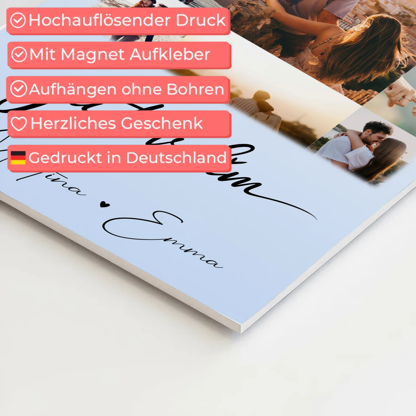 Personalisiertes Fotoboard Poster Magnetisch mit 11 Fotos Ja Te Volim für einzigartige Geschenke 4