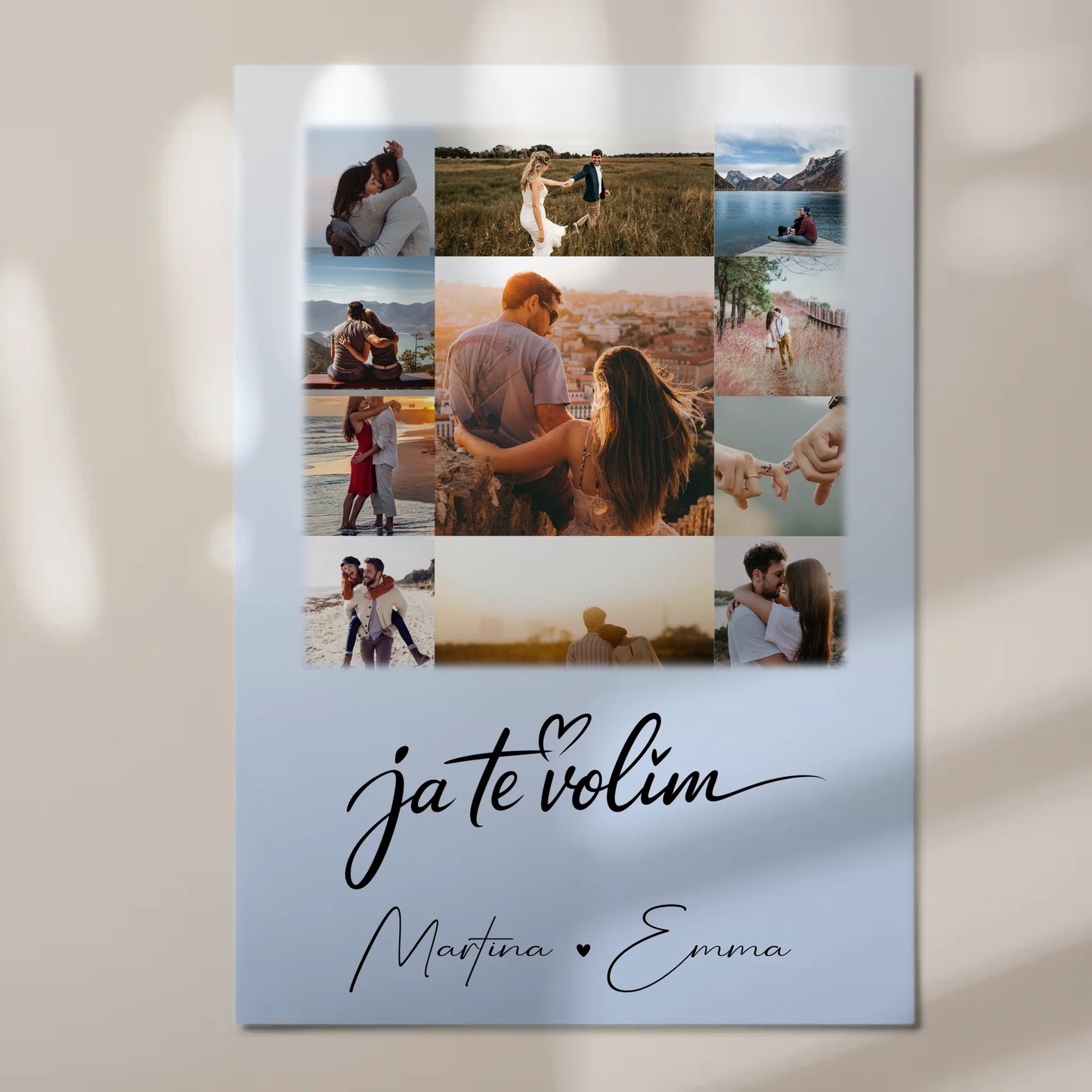 Personalisiertes Fotoboard Poster Magnetisch mit 11 Fotos Ja Te Volim für einzigartige Geschenke 7