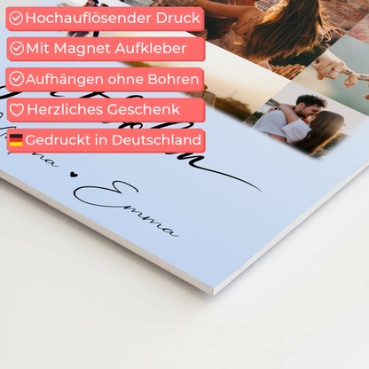 Personalisiertes Fotoboard Poster Magnetisch mit 11 Fotos Ja Te Volim für einzigartige Geschenke
