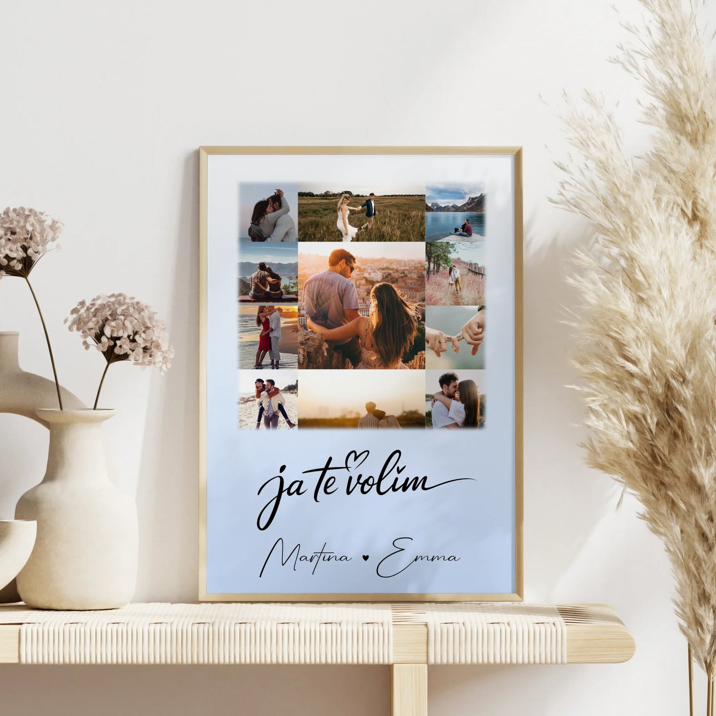 Ja Te Volim Liebes Poster als personalisierte Geschenkidee mit 11 Fotos