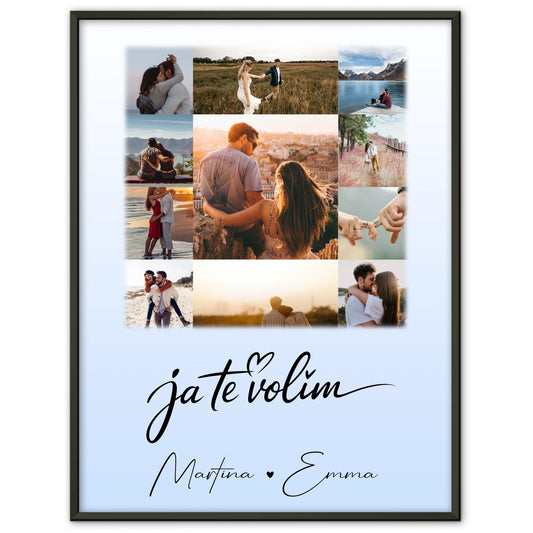 Ja Te Volim Liebes Poster als personalisierte Geschenkidee mit 11 Fotos