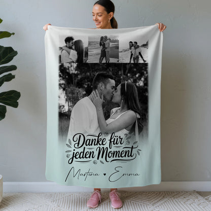 Personalisierte Kuscheldecke Mit Namen und 4 Fotos – Perfentes Geschenk für Jeden Anlass 1