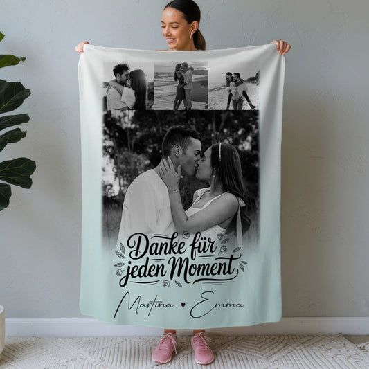 Personalisierte Kuscheldecke Mit Namen und 4 Fotos – Perfentes Geschenk für Jeden Anlass 1