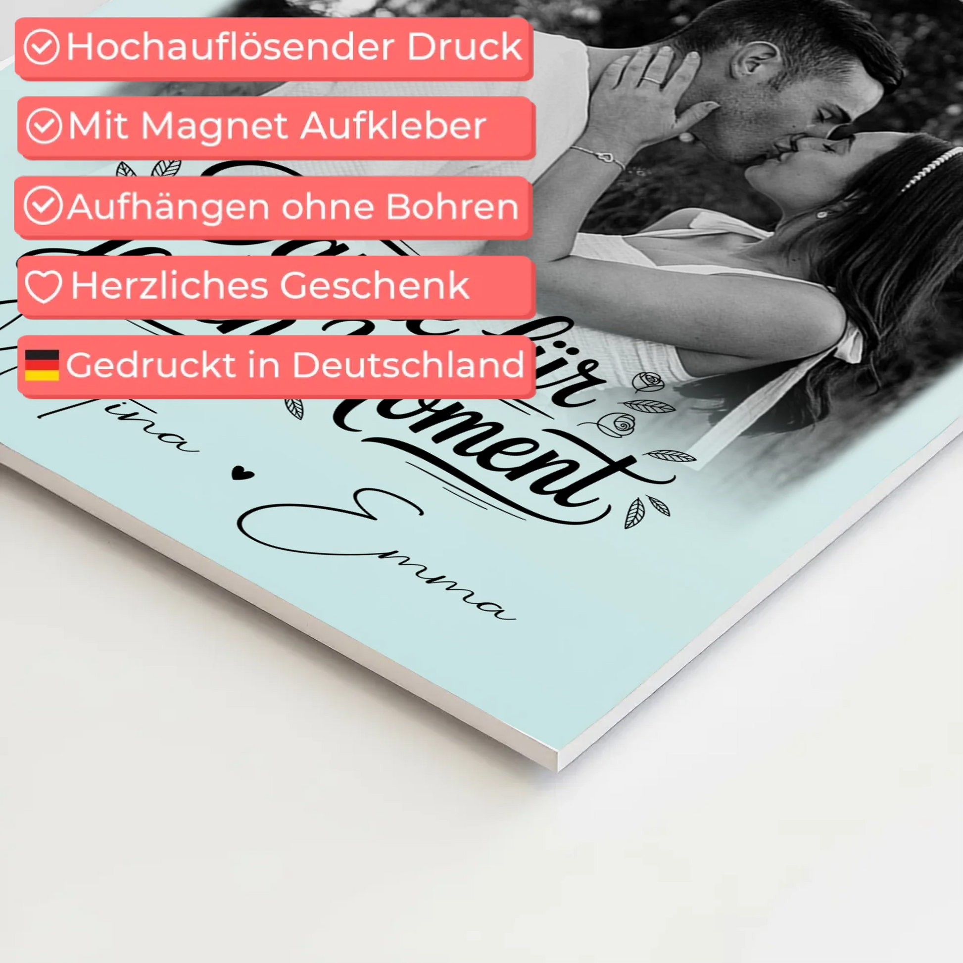 Personalisierte Fotoboard Magnet Poster mit 4 Fotos – Individuelle Wanddekorationen für dein Zuhause 4