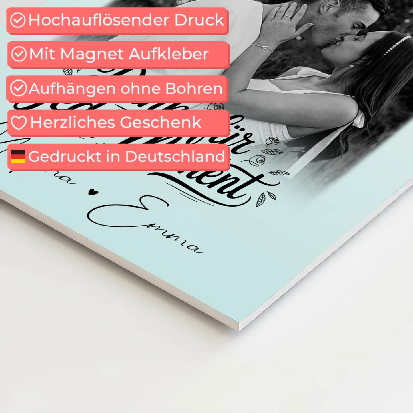 Personalisierte Fotoboard Magnet Poster mit 4 Fotos – Individuelle Wanddekorationen für dein Zuhause 10