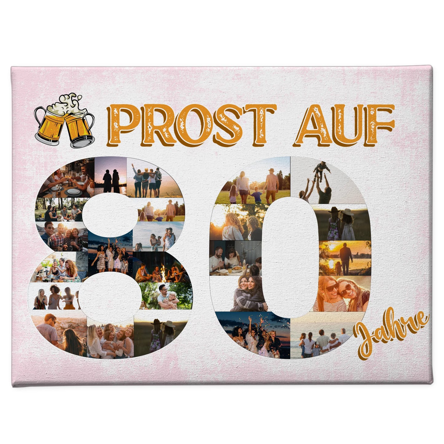 Leinwand Geschenk personalisiert Prost Auf 80 Geburtstag Für Männer Bier