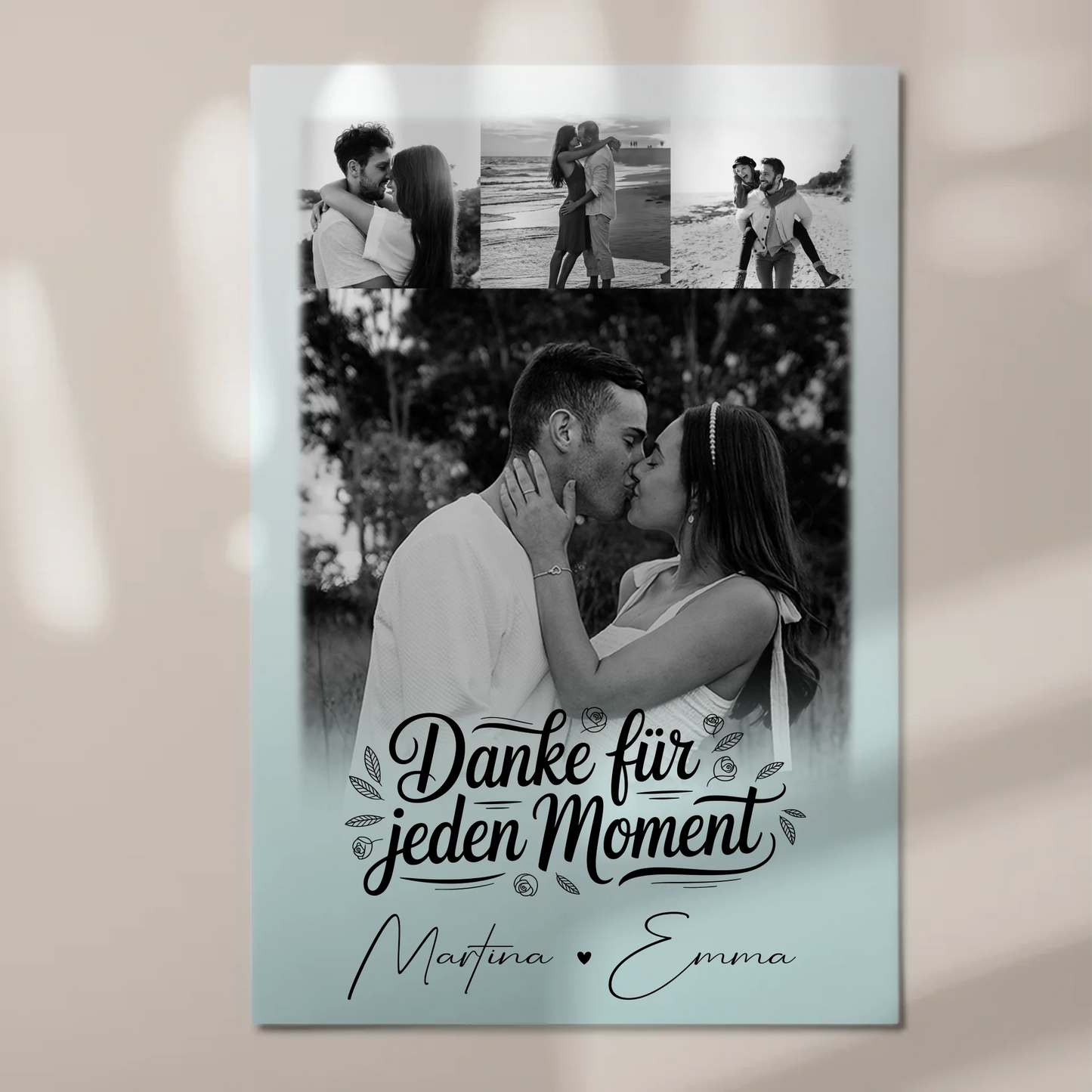 Personalisierte Fotoboard Magnet Poster mit 4 Fotos – Individuelle Wanddekorationen für dein Zuhause