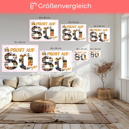 Leinwand Geschenk personalisiert Prost Auf 80 Geburtstag Für Männer Bier