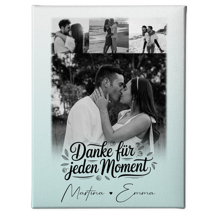 Personalisierte Leinwandbild Paar mit 4 Fotos – Individuelles Geschenk für Verliebte