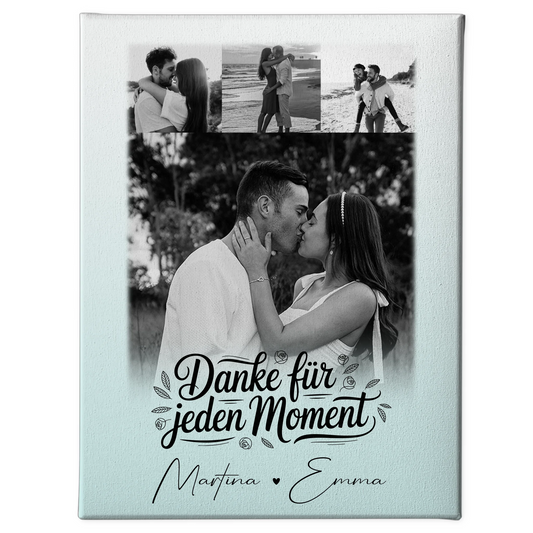 Personalisierte Leinwandbild Paar mit 4 Fotos – Individuelles Geschenk für Verliebte