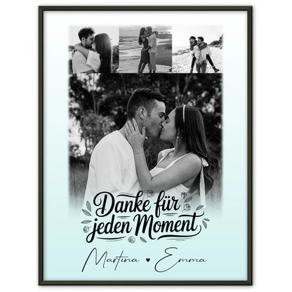 Poster Personalisiert Liebe mit 4 Fotos als romantisches Geschenk für Paare Jahrestag