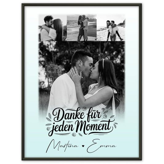Poster Personalisiert Liebe mit 4 Fotos als romantisches Geschenk für Paare Jahrestag