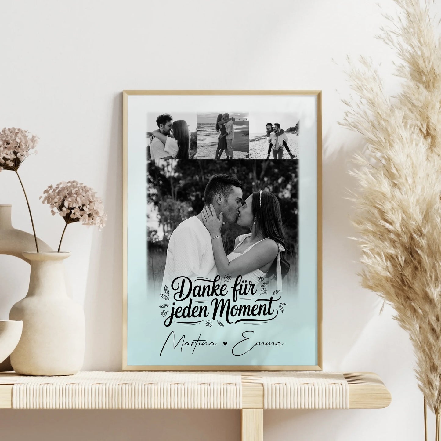 Poster Personalisiert Liebe mit 4 Fotos als romantisches Geschenk für Paare Jahrestag