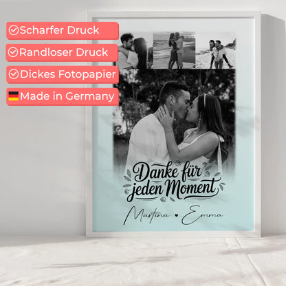 Poster Personalisiert Liebe mit 4 Fotos als romantisches Geschenk für Paare Jahrestag