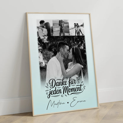 Poster Personalisiert Liebe mit 4 Fotos als romantisches Geschenk für Paare Jahrestag