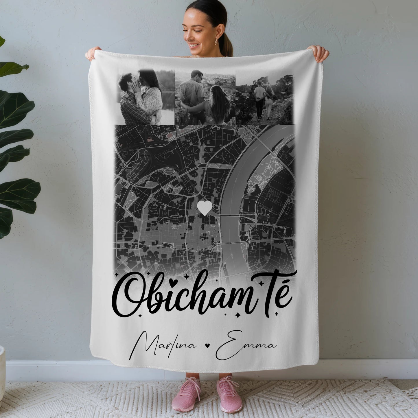 Kuscheldecke Mit Namen 4 Fotos und Karte Obicham te Liebe auf Bulgarisch 1