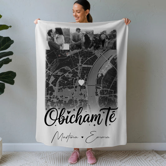 Kuscheldecke Mit Namen 4 Fotos und Karte Obicham te Liebe auf Bulgarisch 1