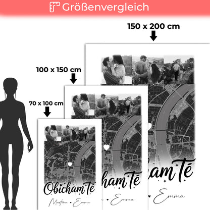 Kuscheldecke Mit Namen 4 Fotos und Karte Obicham te Liebe auf Bulgarisch 5