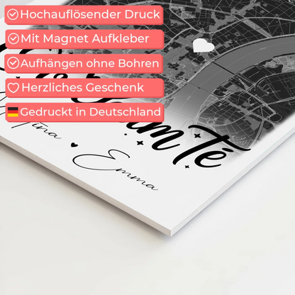 Personalisiertes Fotoboard Magnet Wandbild mit 4 Fotos und Karte Obicham te Liebe auf Bulgarisch 4