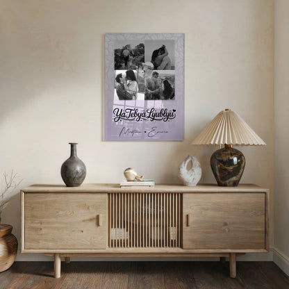 Personalisierte Acrylglas Mit Foto 4 Fotos und 1 Herz Foto Ya tebya lyublyu Liebe auf Russisch