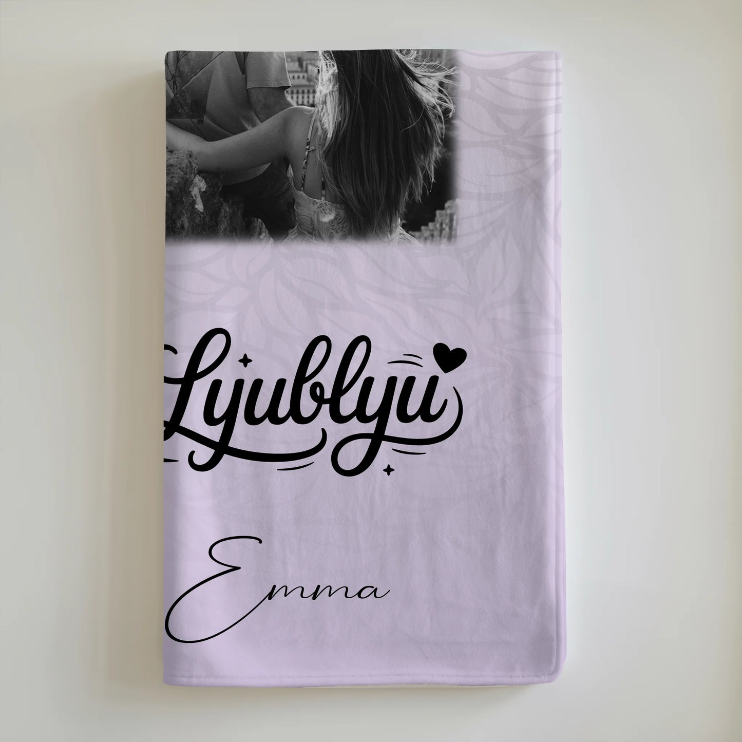 Personalisierte Kuscheldecke Mit Namen 4 Fotos und 1 Herz Foto Ya tebya lyublyu Liebe auf Russisch 6