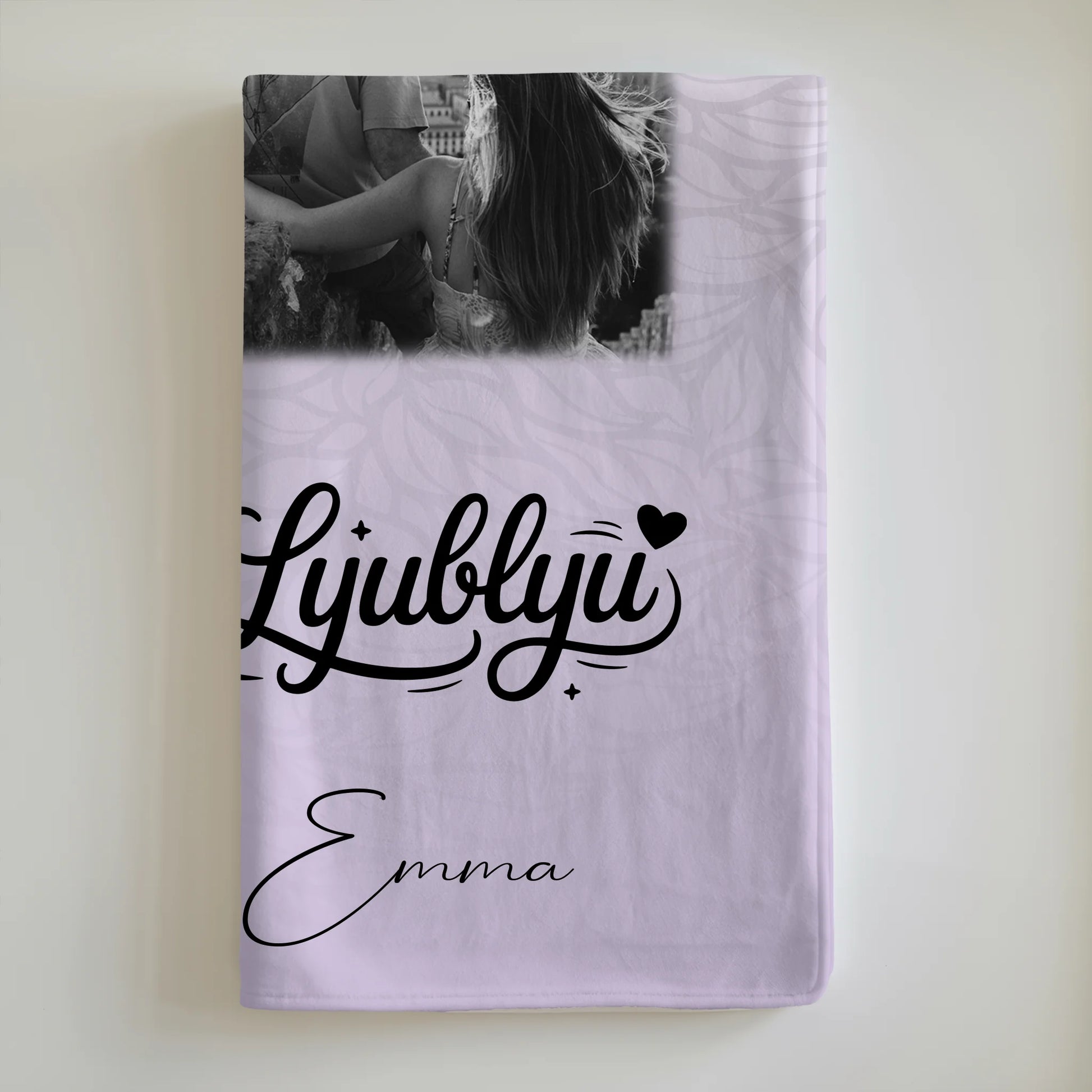 Personalisierte Kuscheldecke Mit Namen 4 Fotos und 1 Herz Foto Ya tebya lyublyu Liebe auf Russisch 6