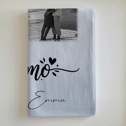 Kuscheldecke Mit Namen 3 Fotos 1 Herz Foto Karte Te amo Liebe auf Spanisch personalisiertes Geschenk 6